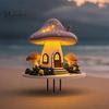 Waterproof Garden Stakes Mushroom Hut Stake, Whimsical Acrylic Yard Art Fairy Unique Gardening Gift Tale Cabin Outdoor Ornament for Lawn Patio Flower