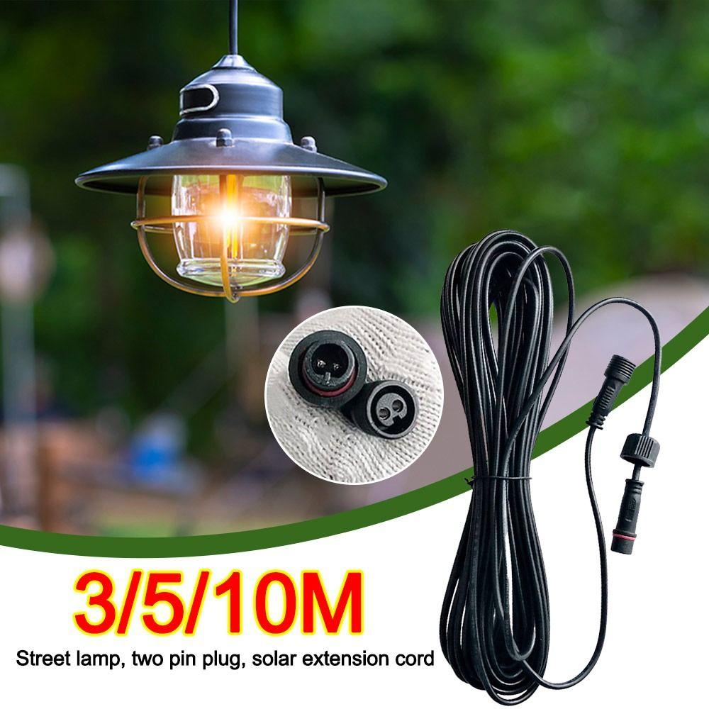 2 Pin Plug Solar Cable Extension 3M/5M/10M Waterproof Male and Female Extension Line Street Light Extension Cord