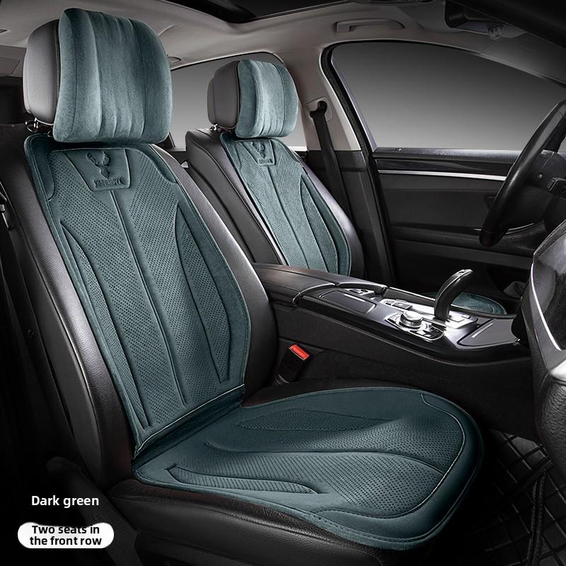 Suede Seat Cover Universal Four Seasons Cars Seats Covers Breathable Seat Non-slip Luxury Car Rams Latex Seat Cover with Pillow