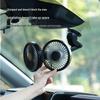 2026 Dual-Head Car Fan for Front & Rear Seats - Adjustable Strong Wind Power with Suction Cup & Folding Design