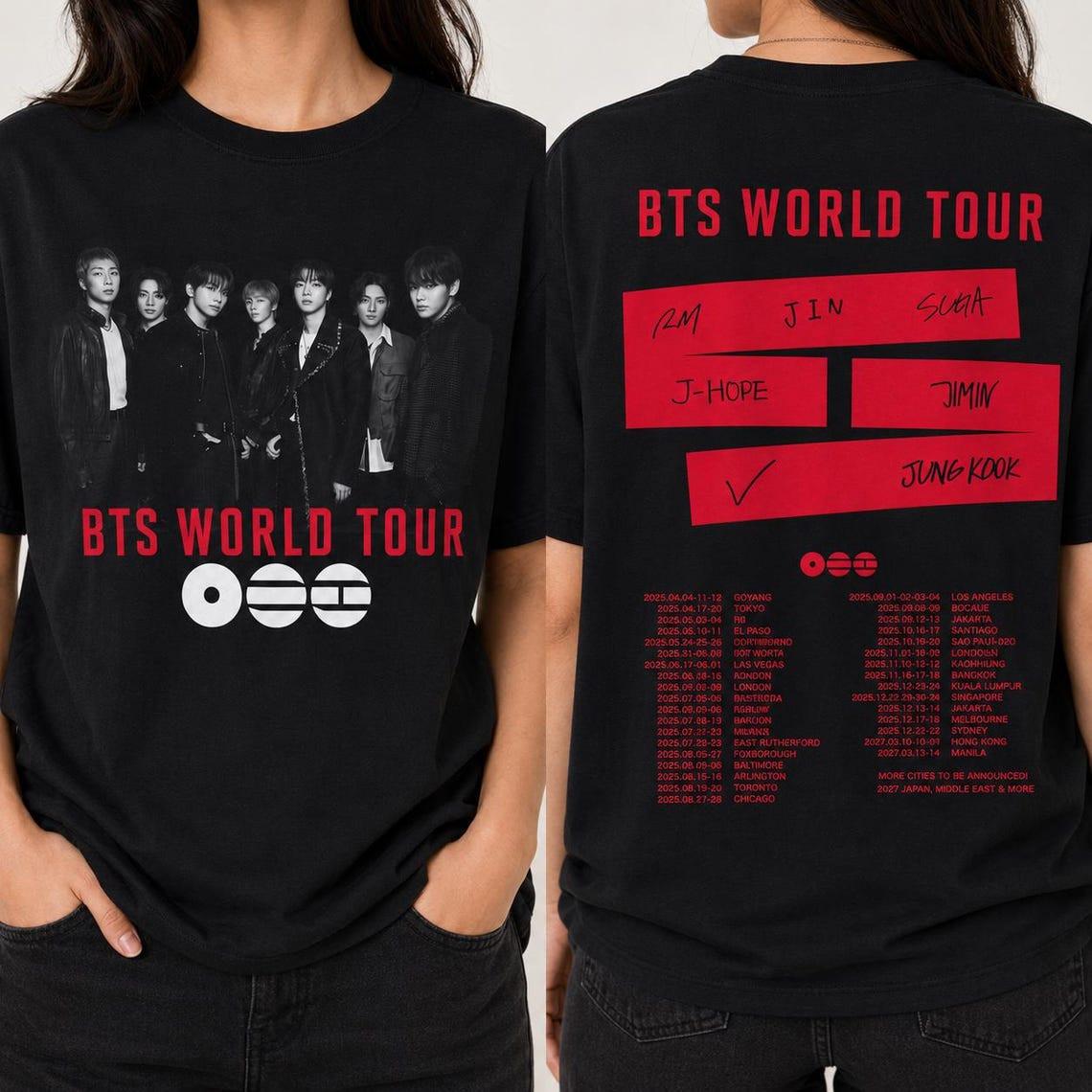 BTS World Tour 2026 Concert Bangtan ARMY Fan T-Shirt M