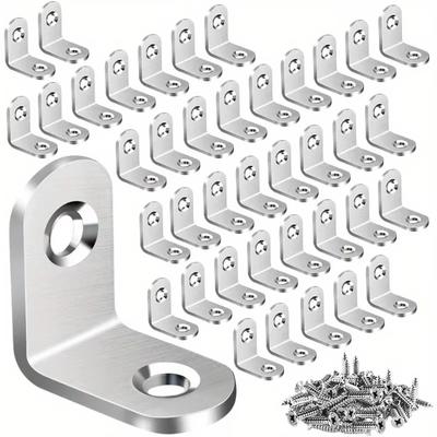 10pcs/Stainless Steel L Brackets - Small Right Angle Corner Brace for Shelves, Wood Furniture, Chair
