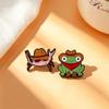 Cute Animal Cartoon Denim Hat Brooch - Fun Personality Badge Accessory