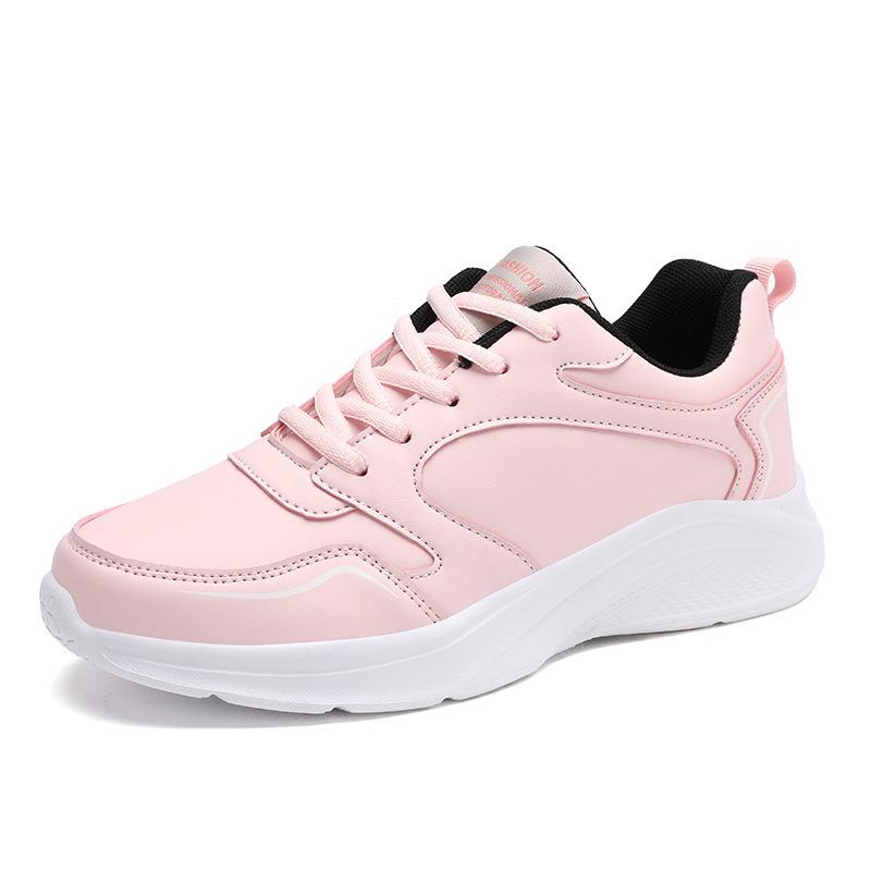 Autumn And Winter Leather Outdoor Running Shoes For Women Flat Sports Casual Shoes For Women White Shoes Large Size Travel