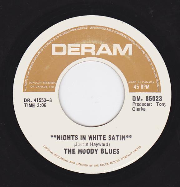 

7inch Record MOODY BLUES - Nights In White Satin DM85023 Deram 1967 Canada Rock Used