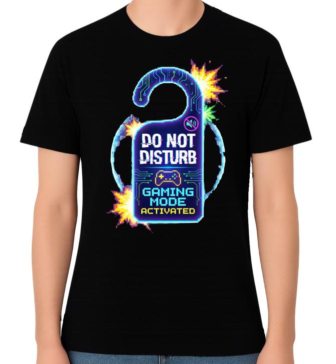 Do Not Disturb I’m Gaming Unisex T-Shirt Funny Gamer Hotel Door Sign Quote Tee S