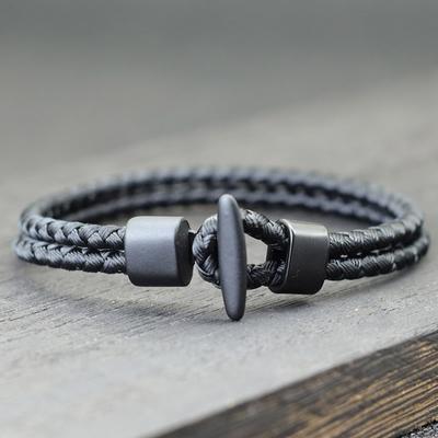 4mm Milanese Rope Simple Bracelet Black Easy Pull Hook Men's Arm Band Double Layer Braclet Vintage Braided Braslet