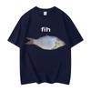 Fih Fish Funny Meme T Shirt High Quality Fashion Short Sleeve Tshirts Unisex Unisex Clothing Oversized Cotton Tshirt Streetwear