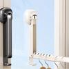 2 Pieces No-drill Installation Suction Cup Clothes Hanger Adjustable Length Laundry Rack  for Home