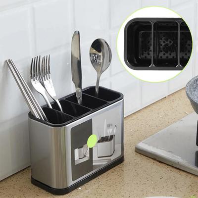 Kitchen Utensil Holder Stainless Steel Cutlery Holder Large Capacity Utensil Crocks Keep Neat Dry Knife Spoon Fork Storage Rack