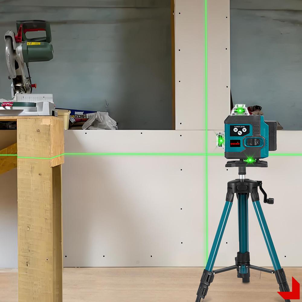 16 rader lasernivå grön linje 4D självnivellerande 360 ​​horisontell vertikal Li-ion batteri Fjärrkontroll Super kraftfull lasernivå