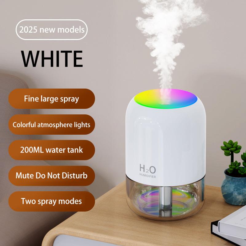Mini Air Humidifier Household Quiet Moisturizing Bedroom Office Desktop Usb Small New Colorful Atmosphere Light Spray