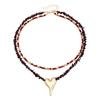 Fashionable Natural Stone Heart Pendant Necklace Adjustable Length Neckchain Lightweight Jewelry For Casual Or Party