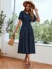 Polka Dot Crew Neck Summer Dress