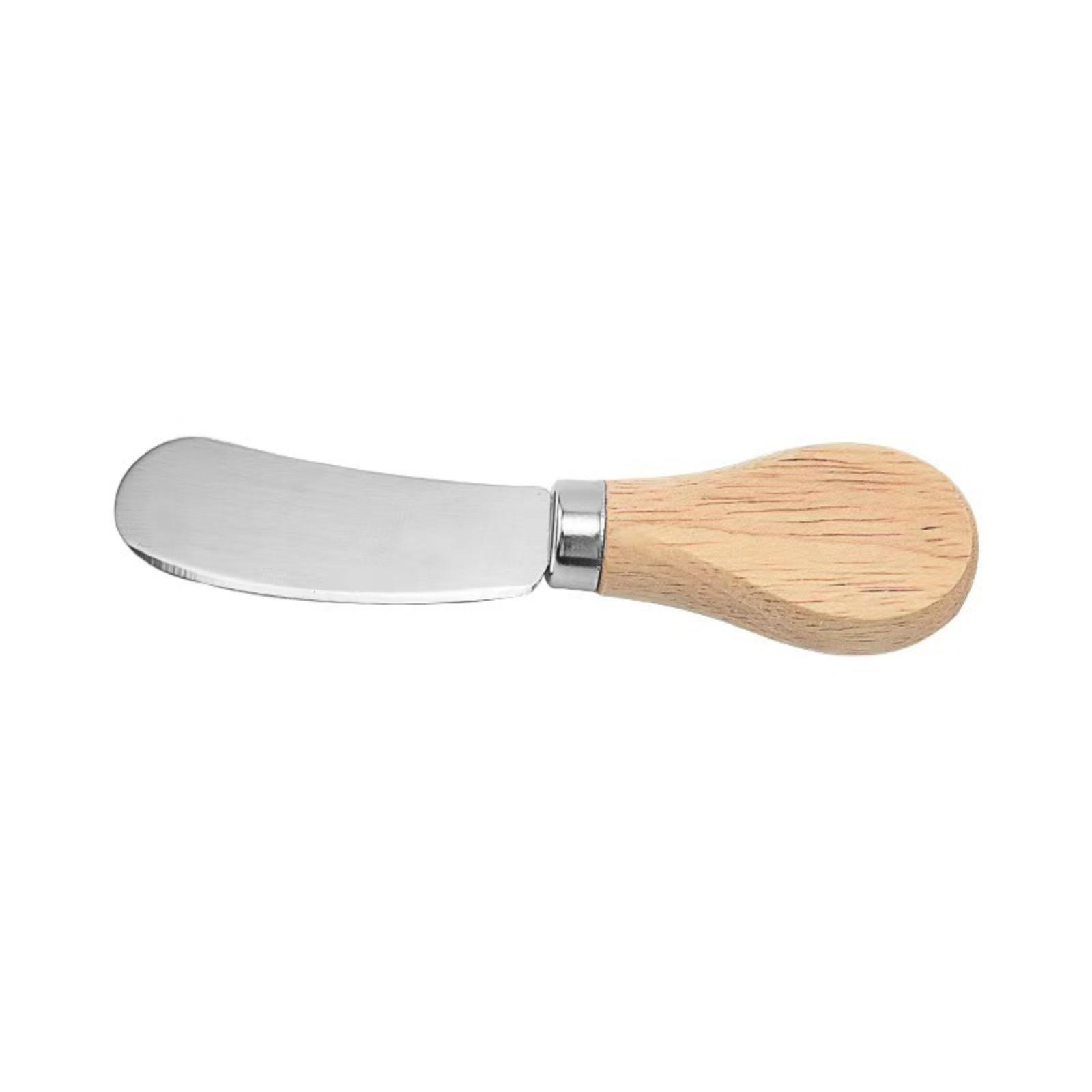 Stainless Steel Cheese Knife Set 4 Pieces Wooden Handle Kitchen Cheese Cutter Pizza Knife Cheese Fork Spreader Set with Rounded Tip Cheese Knife One Size жёлтый