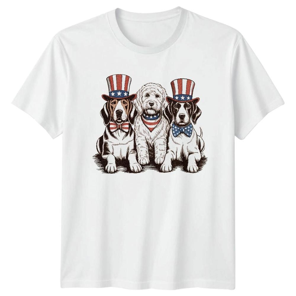 Patriotic Dogs Fourth Of July Holidays Unisexs TShirt Unisex Tee Graphic Unisex Top S