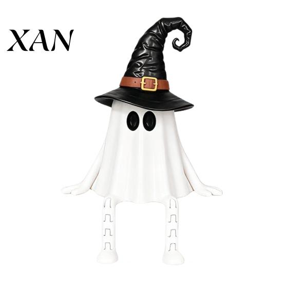 Halloween Ghost Pumpkin Figurines 3D Printed Decoration, Cute Figurine with Handmade Vivid Character Statues Movable Joints for Coffee Table