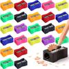 40/80pcs 2.5cm Colorful Pencil Sharpener  Assorted Colors Curved Anti-slip Design Portable Pencil Sharpener for School Office Su