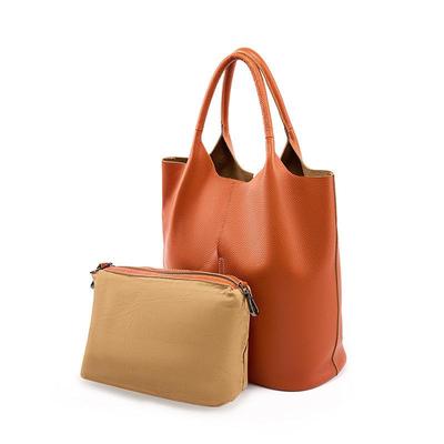 Zency Soft Genuine Leather Women's Tote Bag Handbag Classic Elegant Blue Large Capacity Shopper Composite Pocket Grey Purse 2024