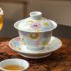 Jiumuqing Chinese Ceramic Gaiwan Tea Bowl with Lid