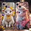 Phone Case Cover for iPhone 17 16 15 14 13 12 Pro Max 11 Pro Max 17AIR Plus Shockproof Soft TPU Bag Cute Little Lamb Angel Sheep