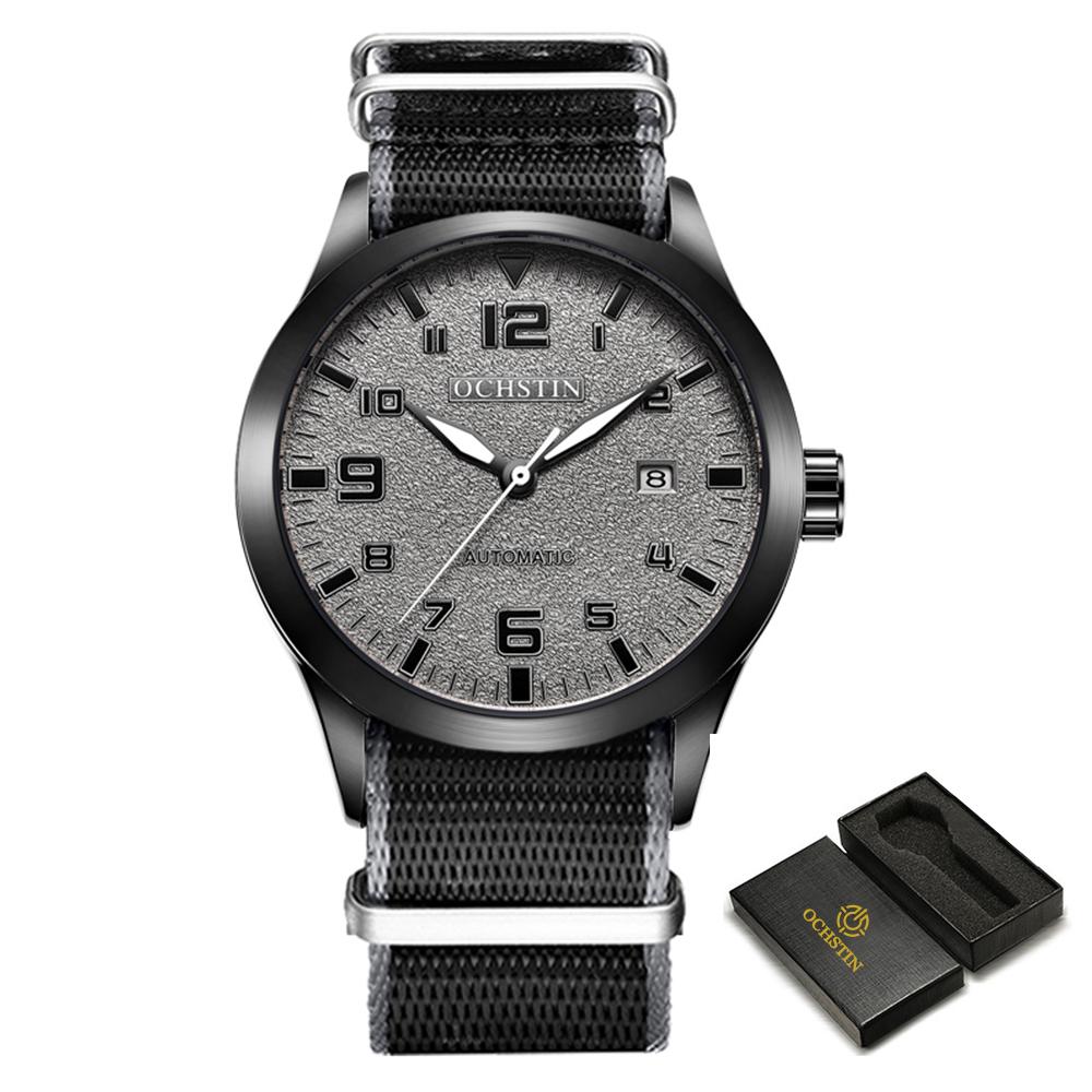 New Man Mechanical Pilot Wrist Watches Luxury Self Wind Leather Mechanic Male Clock Auto Date Relogio Masculino Gift for Men