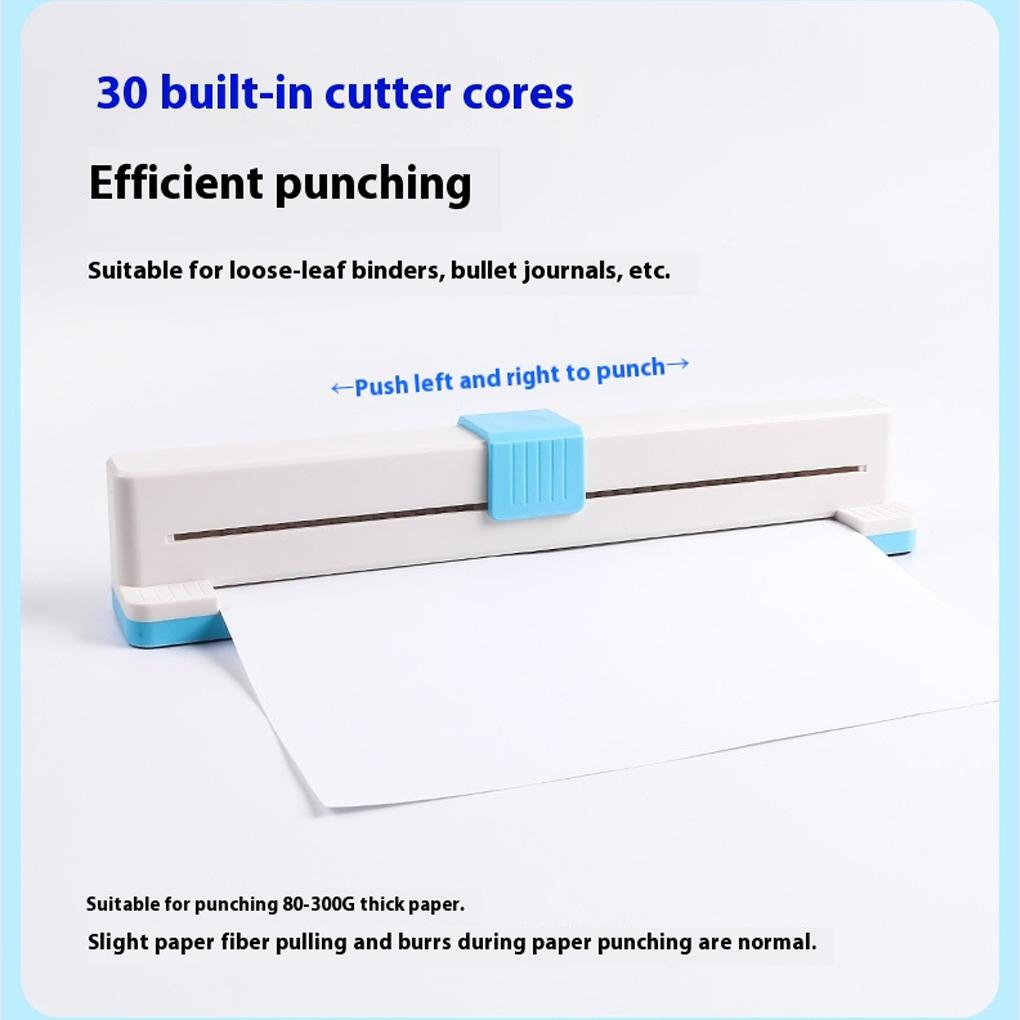 Punching Machine 30 Hole Document Collar Punching Machine Manual DIY A4 Punching Machine Hand Push Office Supplies