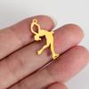 Teamer 5pcs/lot DIY Gymnast Sporter Charms Stainless Steel Gymnastics Dancer for Necklcae Bracelets Keychain Jewelry Making Gift