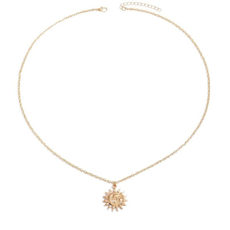 Vintage Necklace, Sunflower Niche High-end Jewelry, Super Long Face Pendant, Trendy Women's Collarbone Chain