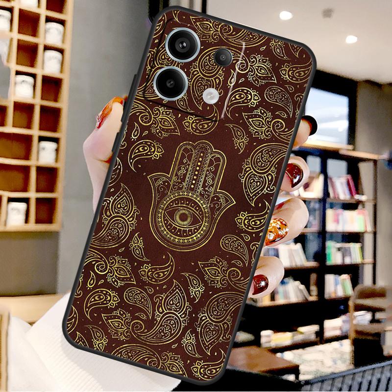 Hamsa Hand Of Fatima Art For Xiaomi Redmi Note 14 Pro 12 11 9 10 13 15 Pro Plus Case For Redmi 15 10C 12C 13C 14C 15C