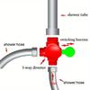 1/2'' 3-Way T-adapter Diverter Valve Adjustable Shower Head Arm Mounted Diverter Valve Bathroom Hardware Accessory