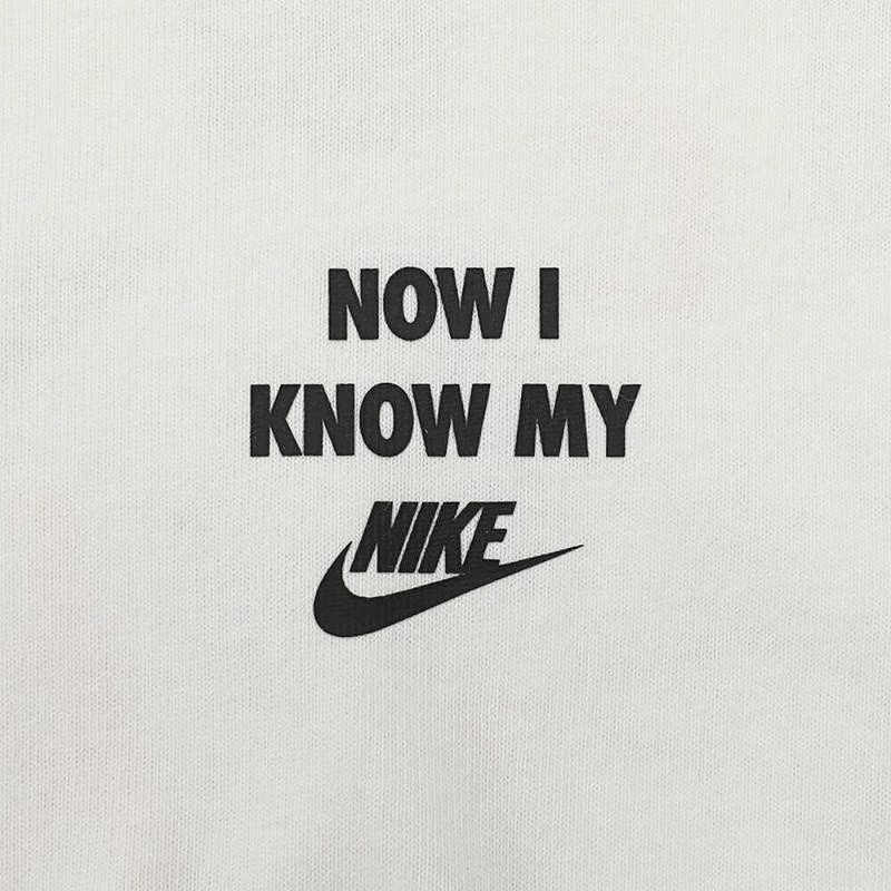 Nike Pulovr s kulatým výstřihem, potisk písmen, prodyšné tričko s krátkým rukávem, pánské topy, bílá HQ9152-133