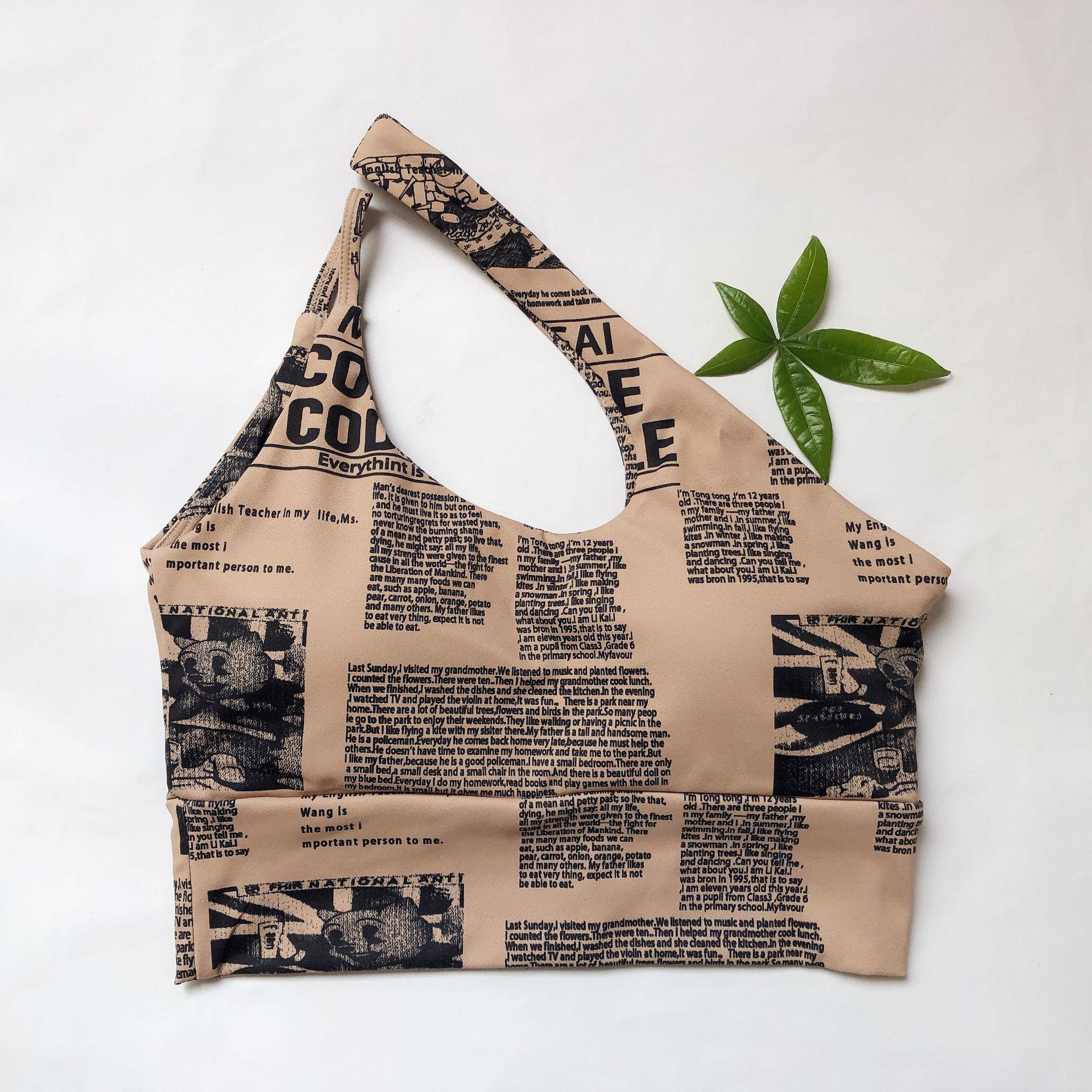 

Женский спортивный бюстгальтер с принтом, защищающий от ударов, с лямками на спине, для йоги и фитнеса L хаки