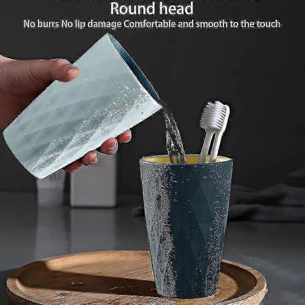 Bathroom Tumbler, 450ml/15.8oz Plastic Tumbler, Nordic Style Design, Strong And Drop-resistant, Suitable For Adults, Teenagers And Children. 4pcs (812