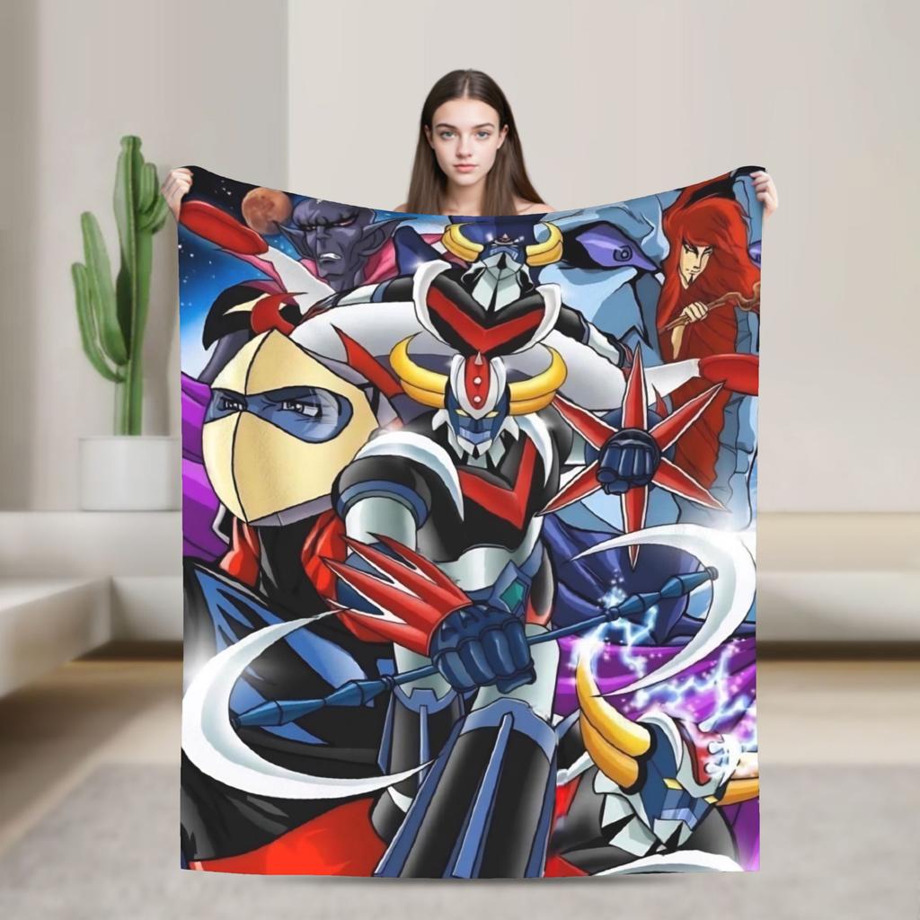 UFO Robot Grendizers Goldorak Blankets Japan Anime Fleece Funny Warm Throw Blankets for Home Restaurant Winter Car