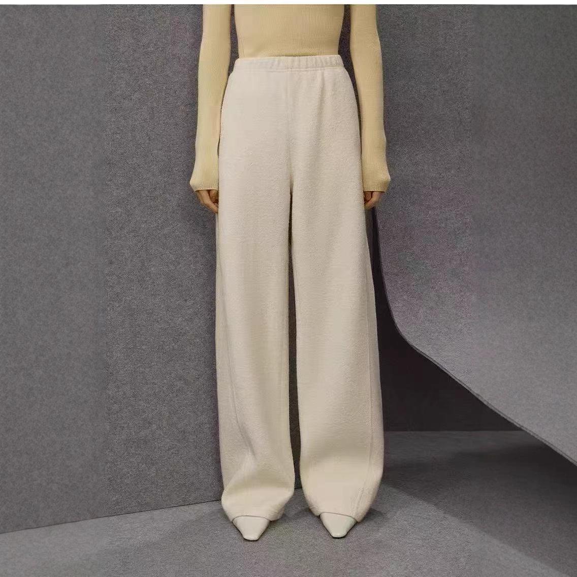 Available: 2025 Autumn/Winter Stylish Elegant Curved Slimming Wide-Leg Casual Pants Medium