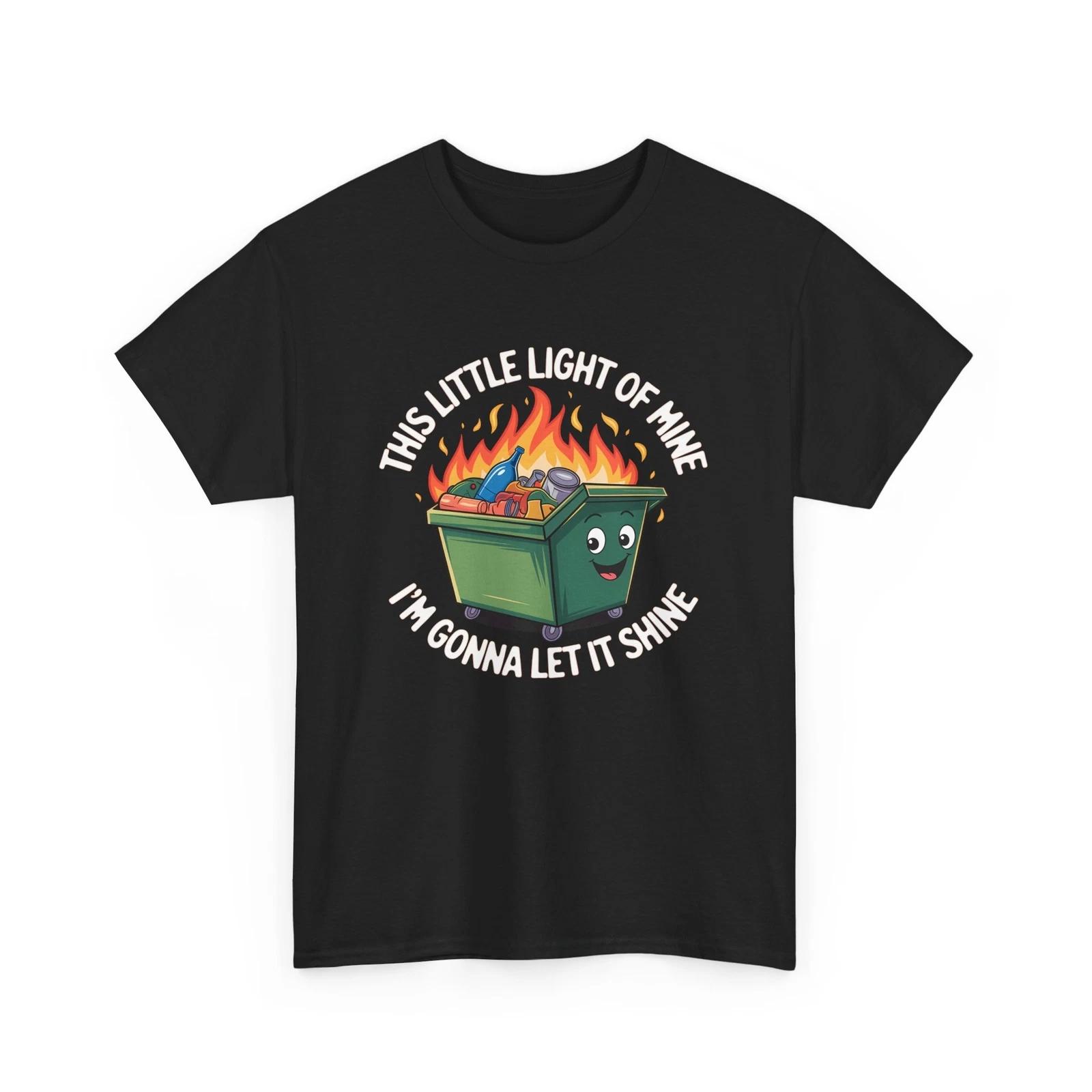 Dumpster Fire Meme T-Shirt | Funny Trader Joke Tee | Dumpster Fire Shirt L