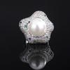 New European and American retro inlaid Austrian fritillary pearl inlaid with colored diamonds creative women's suit 14mm