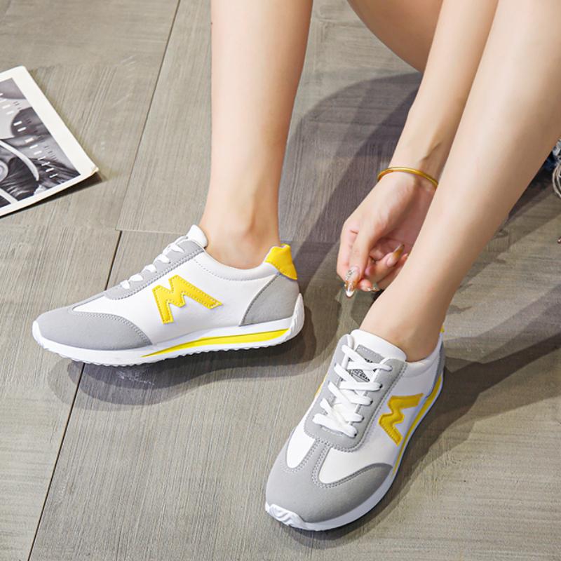

Женские кроссовки 2025 Новые кроссовки с круглым носком и глубоким вырезом, легкие, универсальные, дышащие, со шнуровкой крест-накрест, повседневная обувь для женщин 43 жёлтый