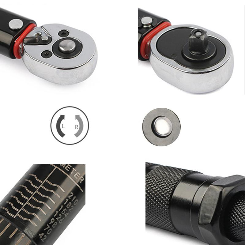 1/2 1/4 3/8 Inch Torque Wrench 5-210N.m Square Drive Preset Bicycle Torques Key Two-way Ratchet Car Bike Automotive Hand Tools
