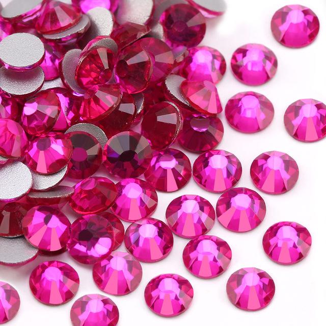 Support Fan Sticker Drill Rhinestone Flat Bottom Drill Nail Drill Sticker Face Bright Drill Diy Glass Round Diamond Color Diamond Small Diamond