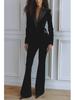 Autumn Winter 2025 Velvet Korean Suit Set - Women's Long Sleeve Commuting Party Two-Piece.