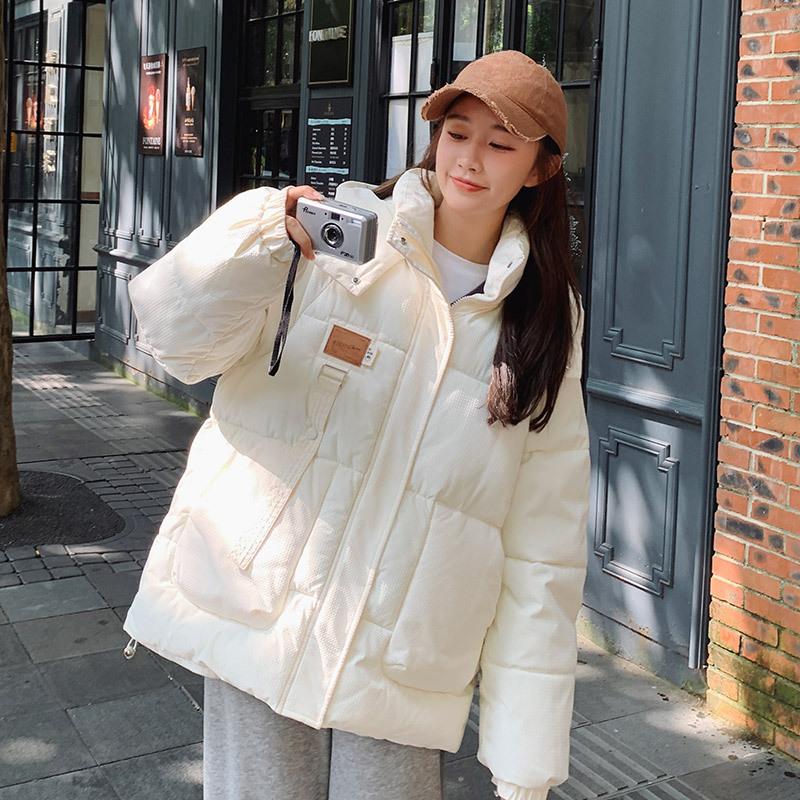 Damenjacke, bequem und jugendlich, für den Winter, verdickte, warme Arbeitsjacke mit Kapuze, Brotkleidung, Baumwolljacke