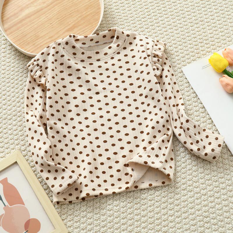 Girls' Floral Long-Sleeve Base Layer - Trendy Autumn/Winter Top for Kids