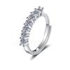 Imitation Moissanite Row Diamond Organ Ring, Female Stacked Wearing Simple Fashion Tail Ring, Live Adjustable Ring Jewelry