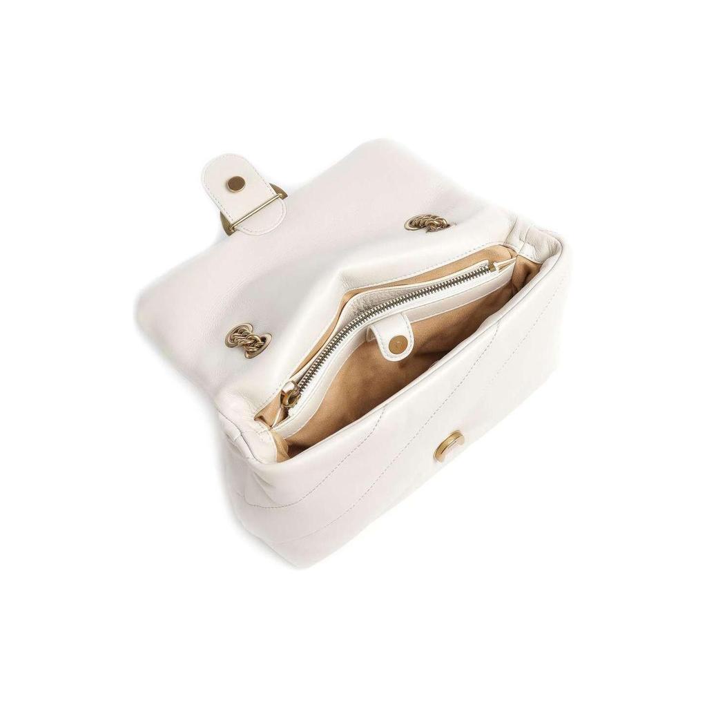 PINKO Puff Sheepskin Crossbody Bag, Shoulder Bag Women's White 100038-A0F2-Z14Q