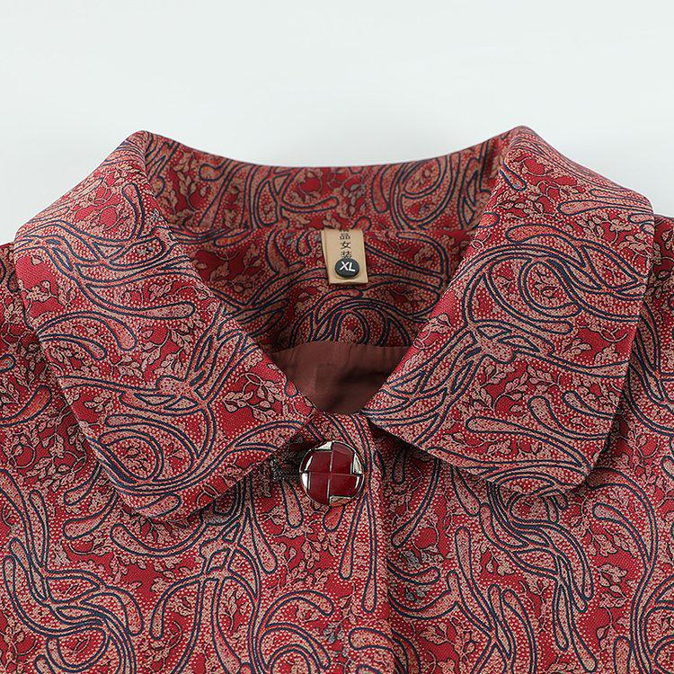 Fashionable Lapel Jacket for Middle-Aged and Elderly Women: Grandma Style for Spring and Autumn