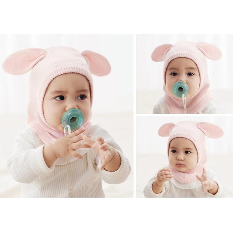 Baby Strickmütze, Herbst Winter Baby Mädchen Jungen Kopfschutz Mützen Kappe Integrierter Ohrenschutz Mütze Warme Mütze Kappe
