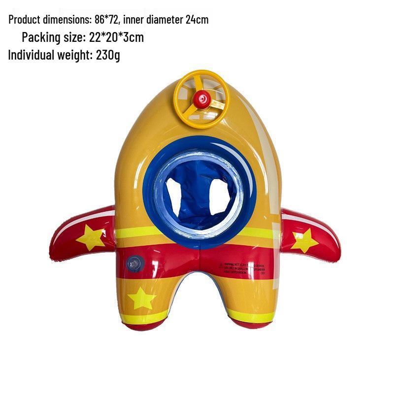 Large Toddler Boat-Themed Swimming Ring with Canopy & Steering Wheel