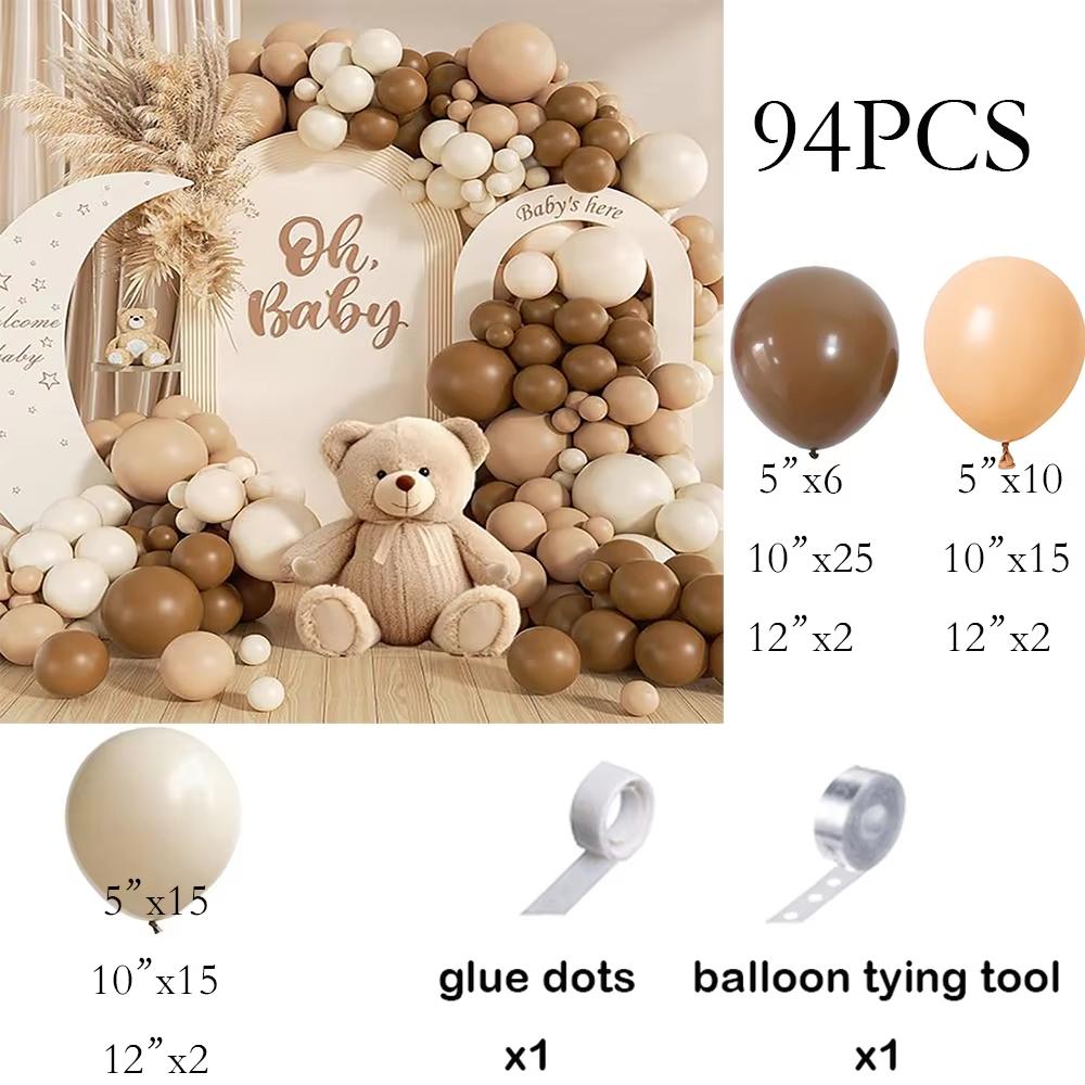 

105PCS Sand White Balloons Garland Retro Balloon Arch Kit Birthday Party Baby Shower Wedding Anniversary Graduation Decoration As Picture